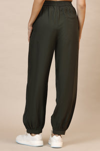 Green Solid Rayon Harem Pants