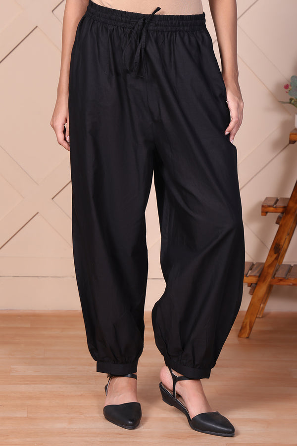 Elleven Women's Black Solid Harem Pants