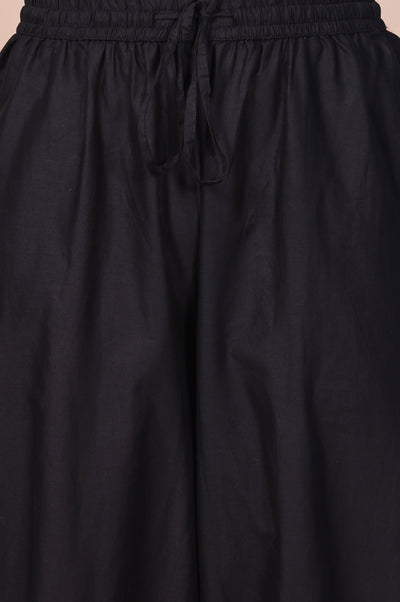 Black Solid Harem Pants