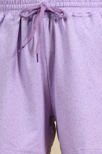 Light Purple Abstract Printed Jersey Shorts