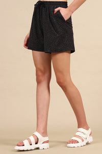 Black Abstract Printed Jersey Shorts