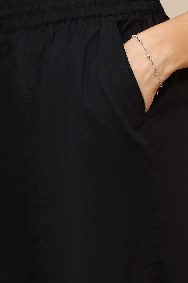 Black Pure Cotton Lounge Shorts