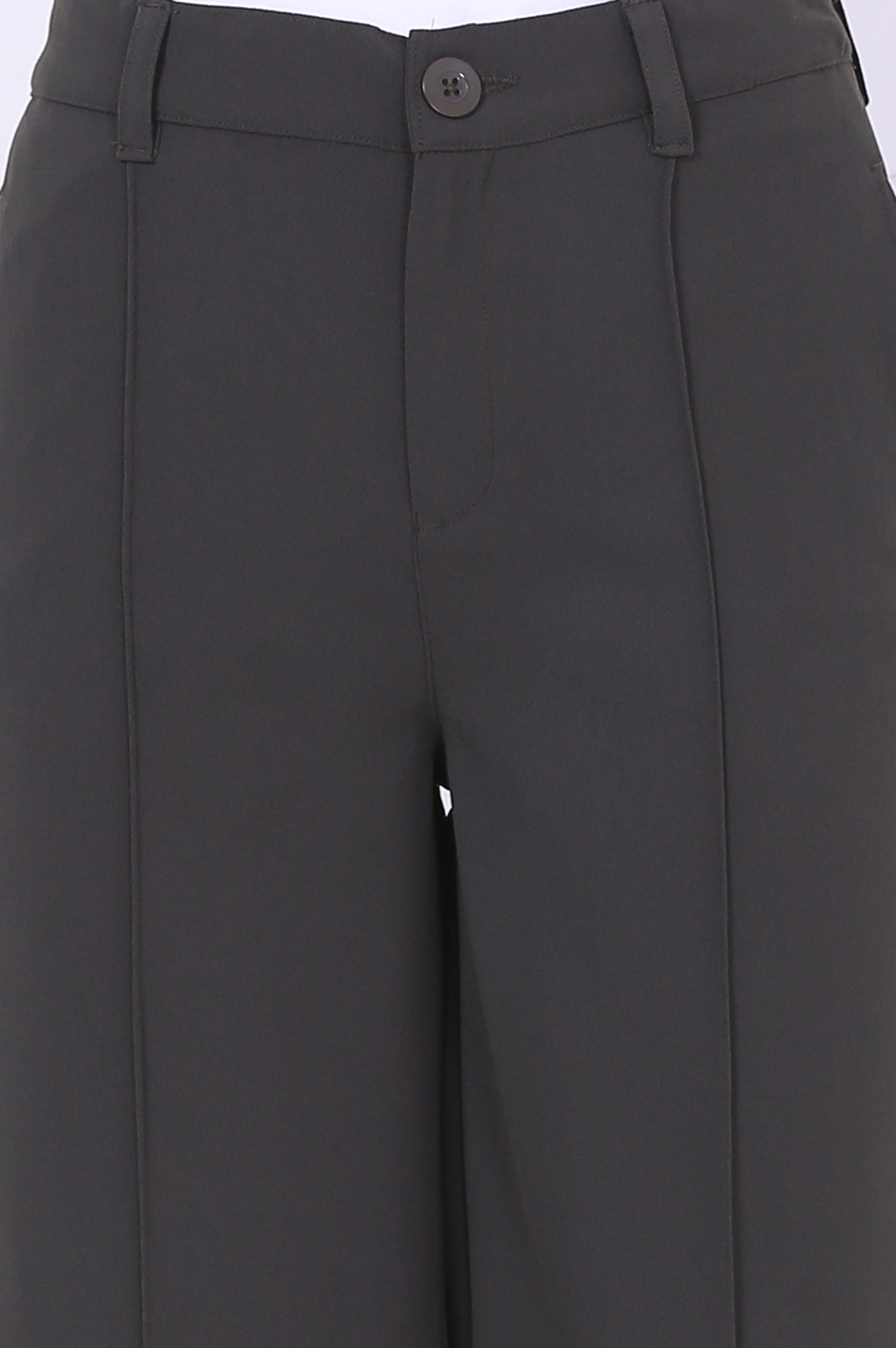 Green Solid Calf Length Culottes