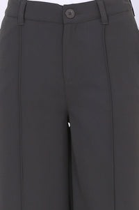 Green Solid Calf Length Culottes