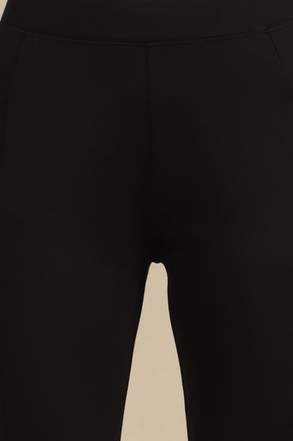 Black Calf Length Yoga Tights
