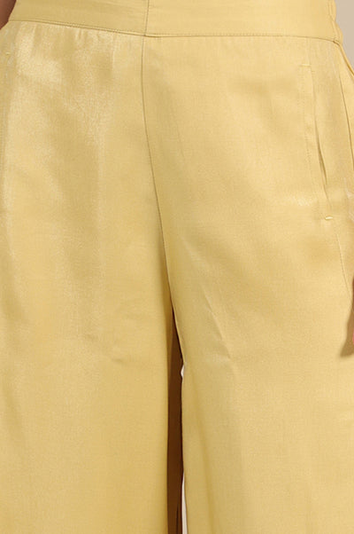Yellow Side Pleated Flared Palazzo