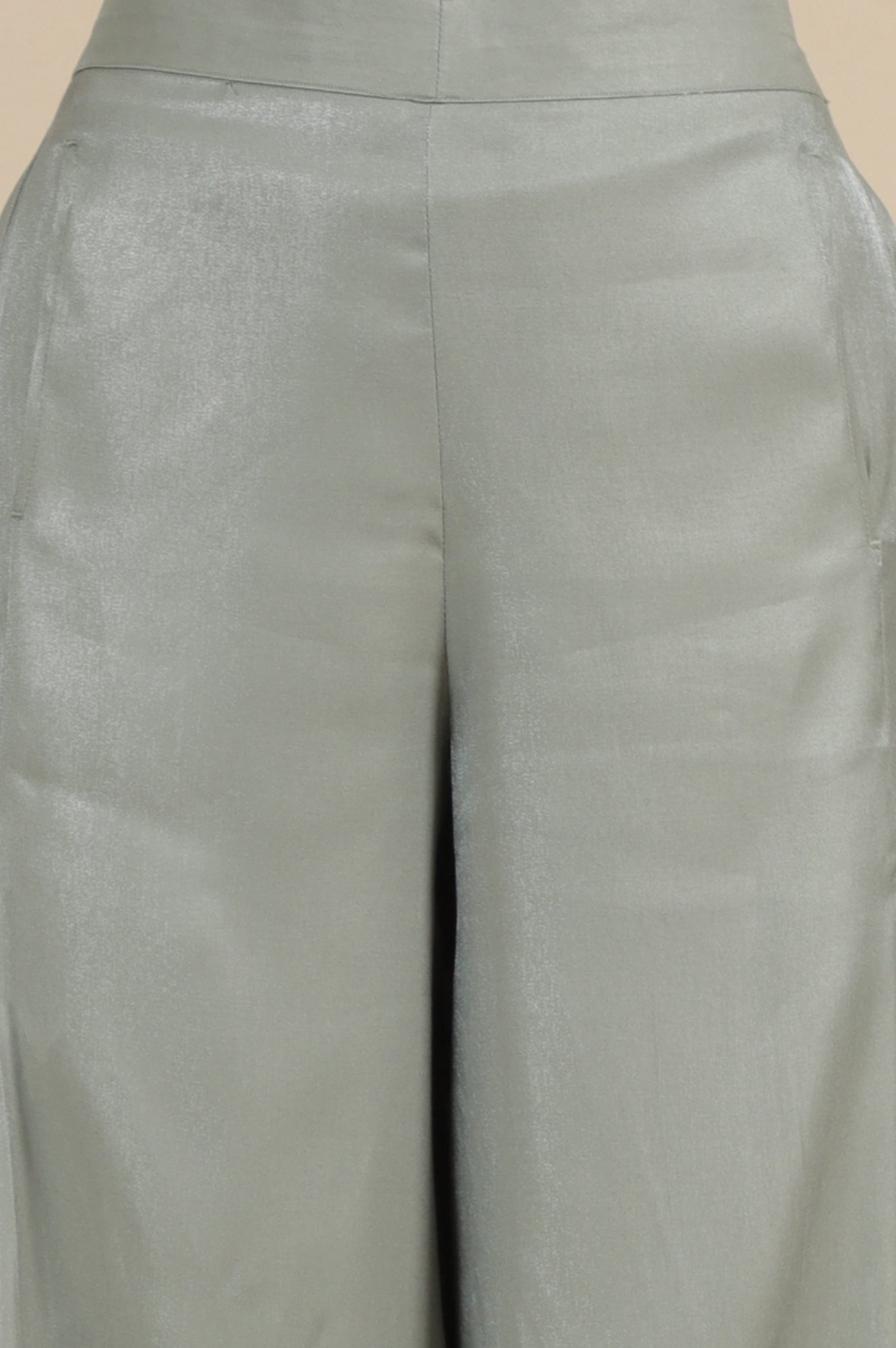 Slate Grey Side Pleated Flared Palazzo