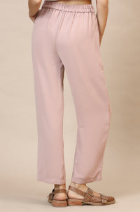Pink Solid Straight Western Wear Palazzo Pants