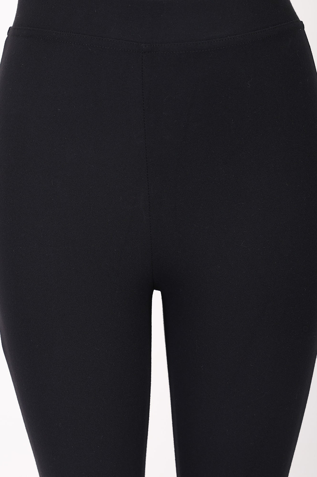 Black High Rise Slim Fit Bell-Bottom Leggings