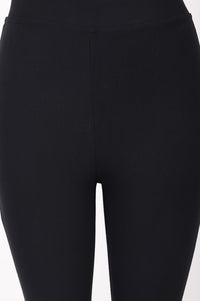 Black High Rise Slim Fit Bell-Bottom Leggings