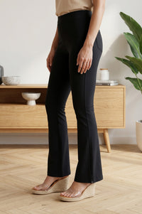 Black High Rise Slim Fit Bell-Bottom Leggings