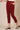 Maroon Solid Straight Cotton Flax Trousers