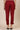Maroon Solid Straight Cotton Flax Trousers