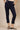 Blue Solid Slim Fit Cotton Flax Trousers