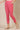 Pink Solid Straight Cotton Flax Trousers