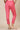 Pink Solid Straight Cotton Flax Trousers