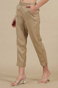 Golden Shiny Straight Trouser Pants