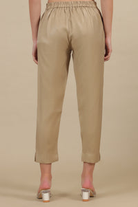 Golden Shiny Straight Trouser Pants
