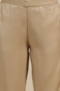 Golden Shiny Straight Trouser Pants