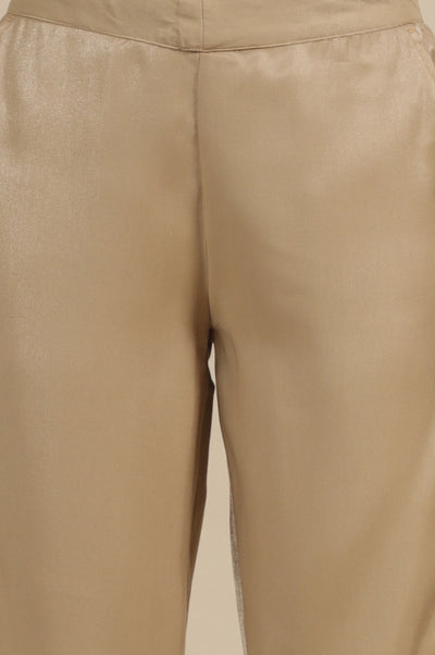 Golden Shiny Straight Trouser Pants