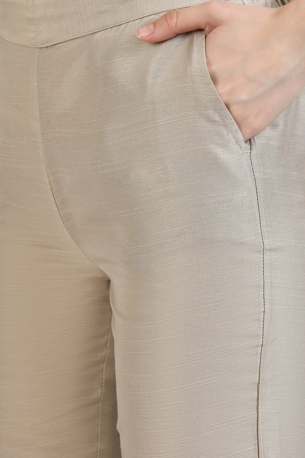 Light Gold Solid Yarn Dyed Trousers