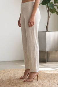 Light Grey Solid High Rise Wide Leg Palazzo Pants with Pockets (Cotton Lycra)