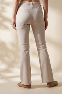 Beige Solid Modal Slim Fit Floor Length Mid Rise Pants