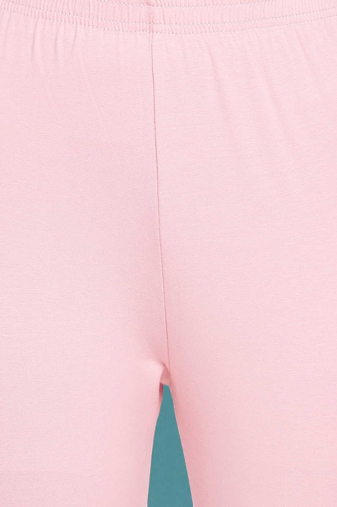 Light Pink Solid Cotton Blend Tights in Ankle Length