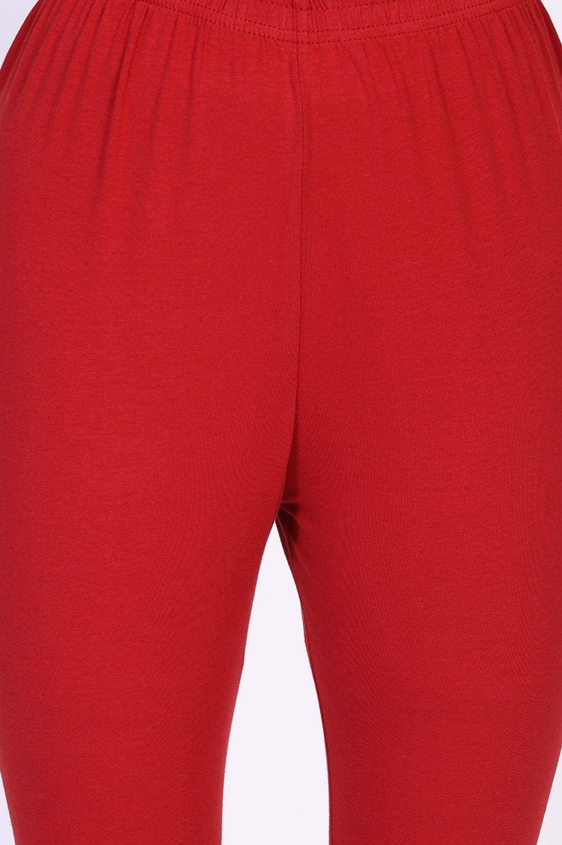 Red Solid Cotton Tight