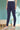 Navy Blue Solid Cotton Blend Tights in Ankle Length