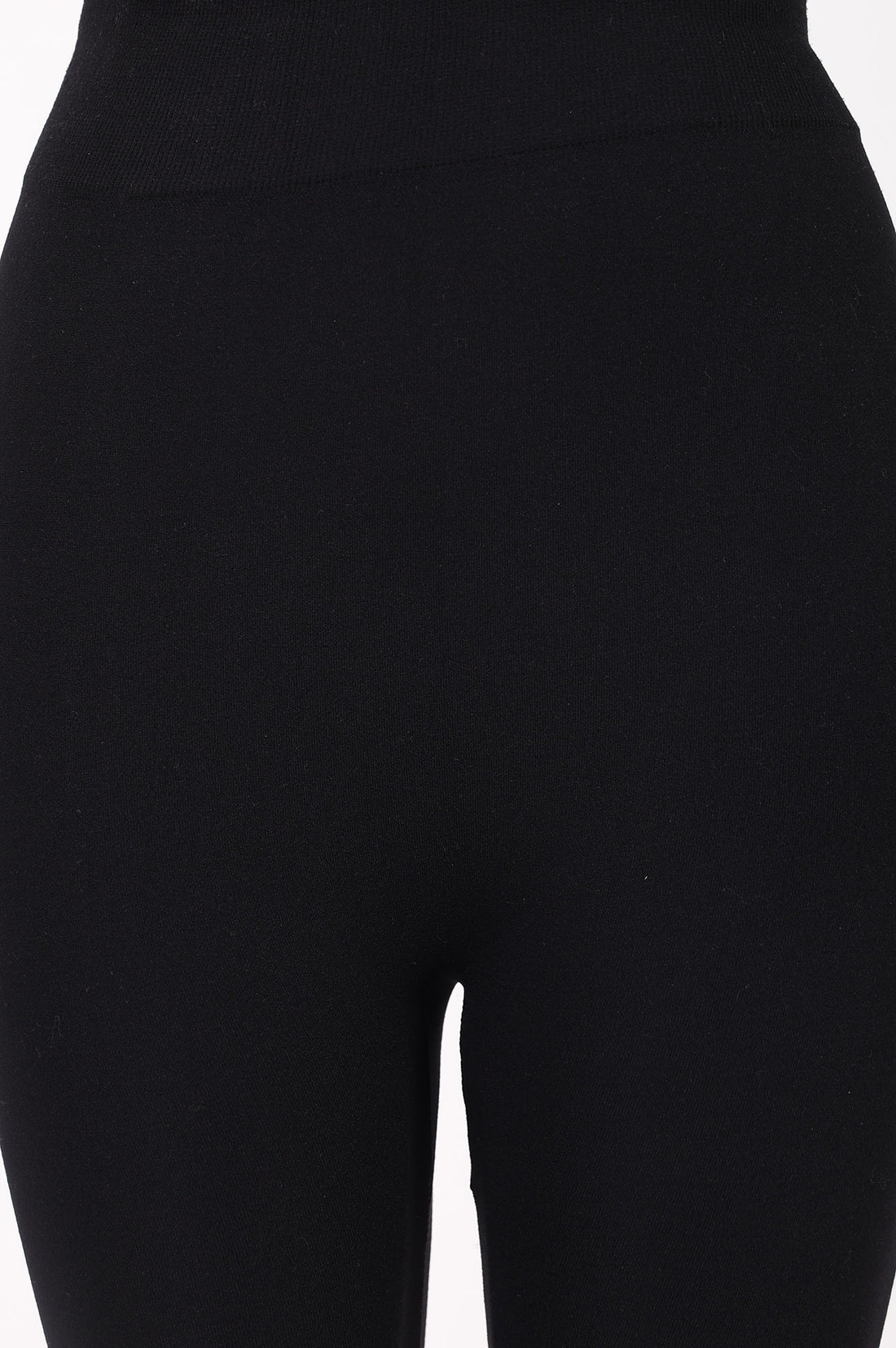 Black Solid Ankle Length Leggings