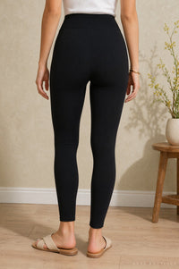 Black Solid Ankle Length Leggings test