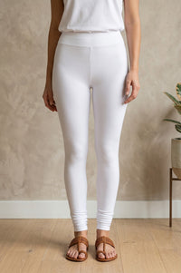 White High Rise Skinny Fit Ankle Length Leggings