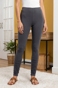 Grey Pure Cotton High Rise Ankle Length Leggings