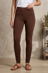 Brown Pure Cotton High Rise Ankle Length Leggings