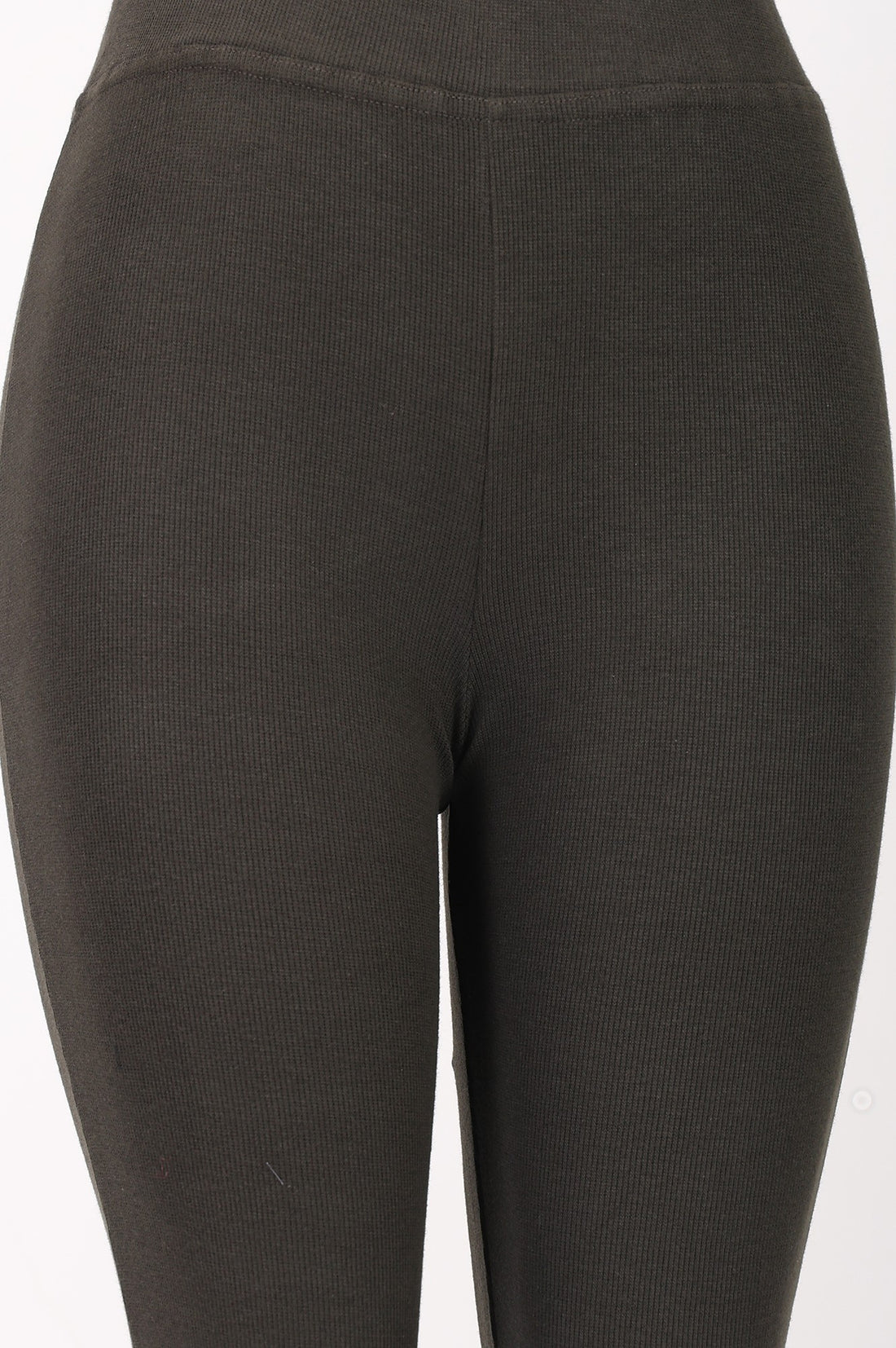 Olive Pure Cotton Slim Fit Bell-Bottom Leggings