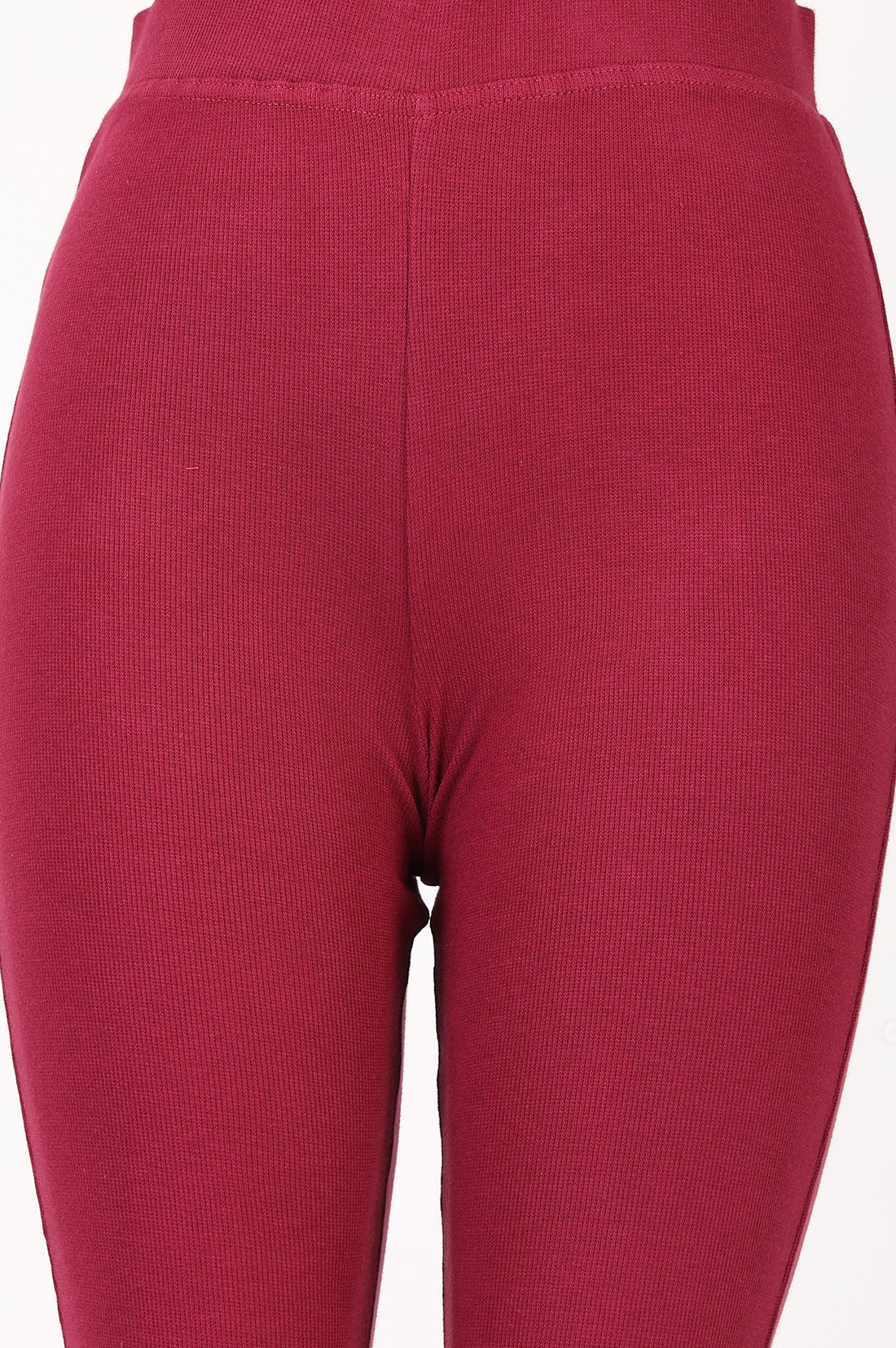 Maroon Pure Cotton Slim Fit Bell-Bottom Leggings