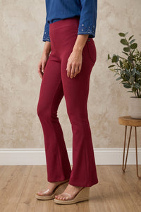Maroon Pure Cotton Slim Fit Bell-Bottom Leggings