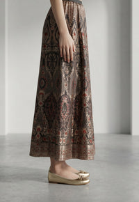 Black Jacquard Zari Flared Skirt