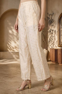 Off White Chanderi Ankle Length Palazzo