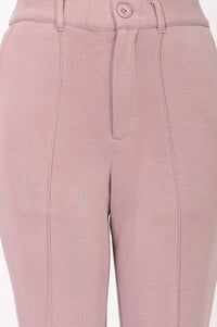 Mauve Slim Fit High Rise Ankle Length Pants