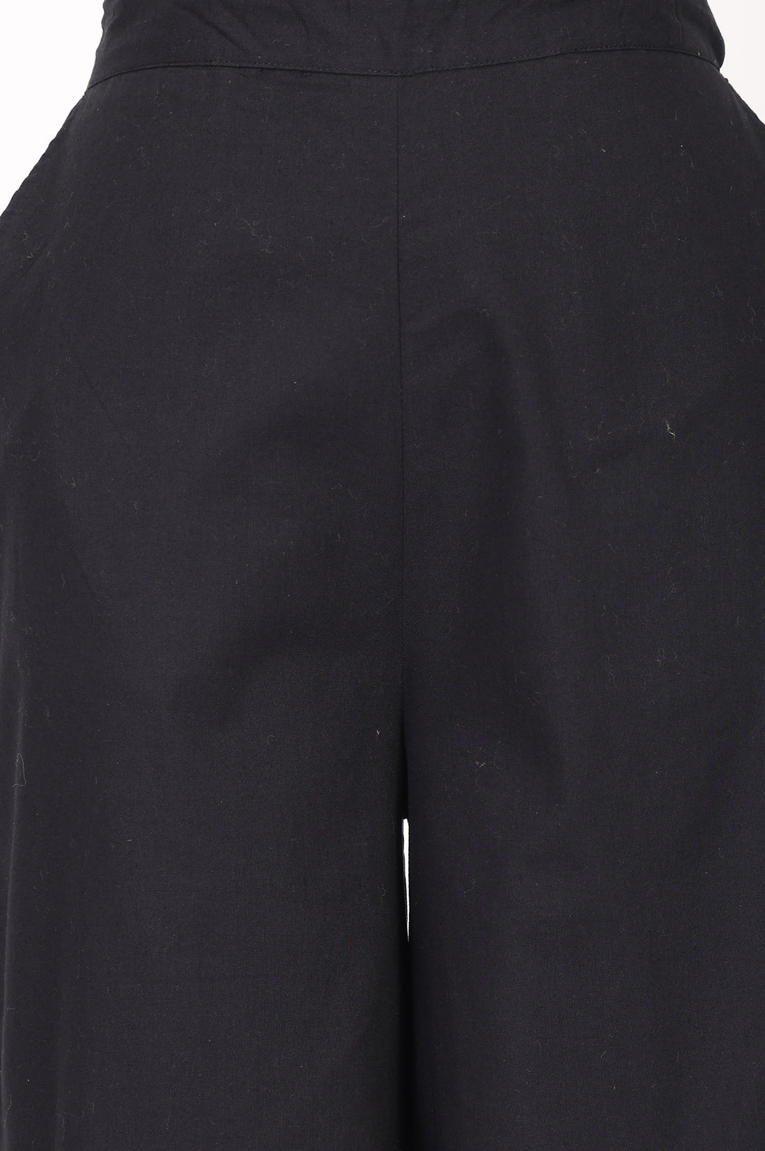 Black Solid Schiffily Ankle Length Palazzo