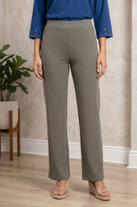 Olive Modal Solid Mid Rise Ankle Length Pants