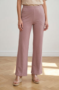 Pink Mid Rise Ankle Length Straight Fit Pants
