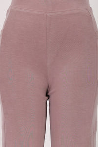 Pink Mid Rise Ankle Length Straight Fit Pants