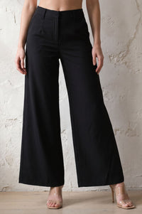 Black High Rise Wide-Leg Pants
