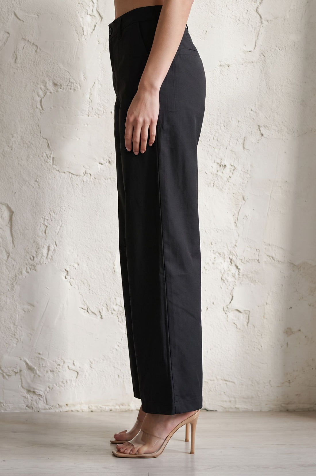 Black High Rise Wide-Leg Pants