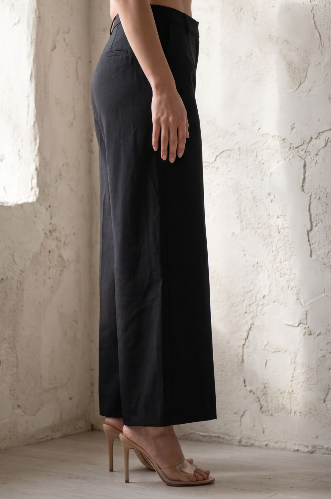 Black High Rise Wide-Leg Pants