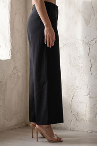 Black High Rise Wide-Leg Pants