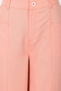 Peach Wide-Leg Ankle Length Palazzo Pants